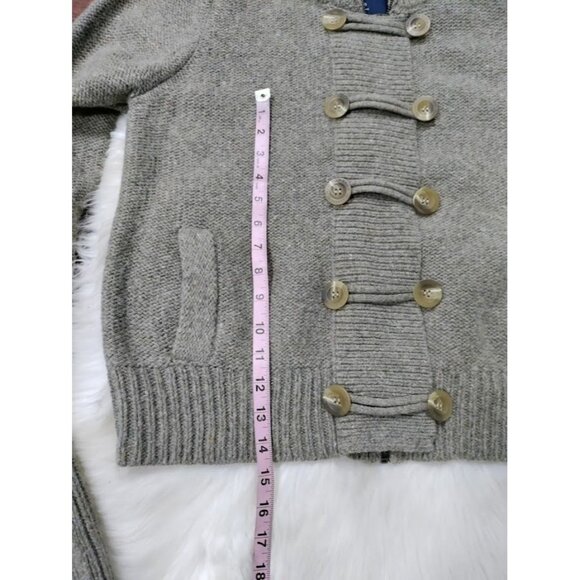 American Eagle Outfitters Military Style Tan Zip Up Wool/Rabbit Hair Sweater XL - Picture 10 of 14